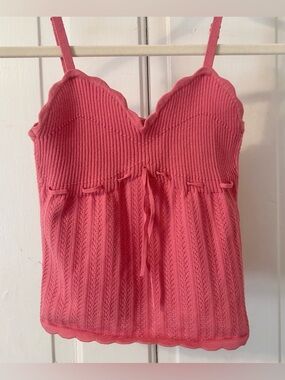 Aritzia Wilfred Pink Coral Ribbed Knit Cami Tank Top